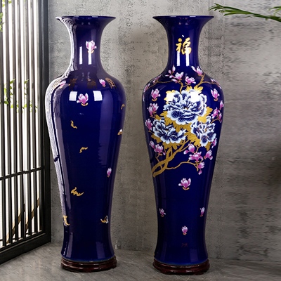 景德鎮陶瓷花開富貴客廳落地大花瓶