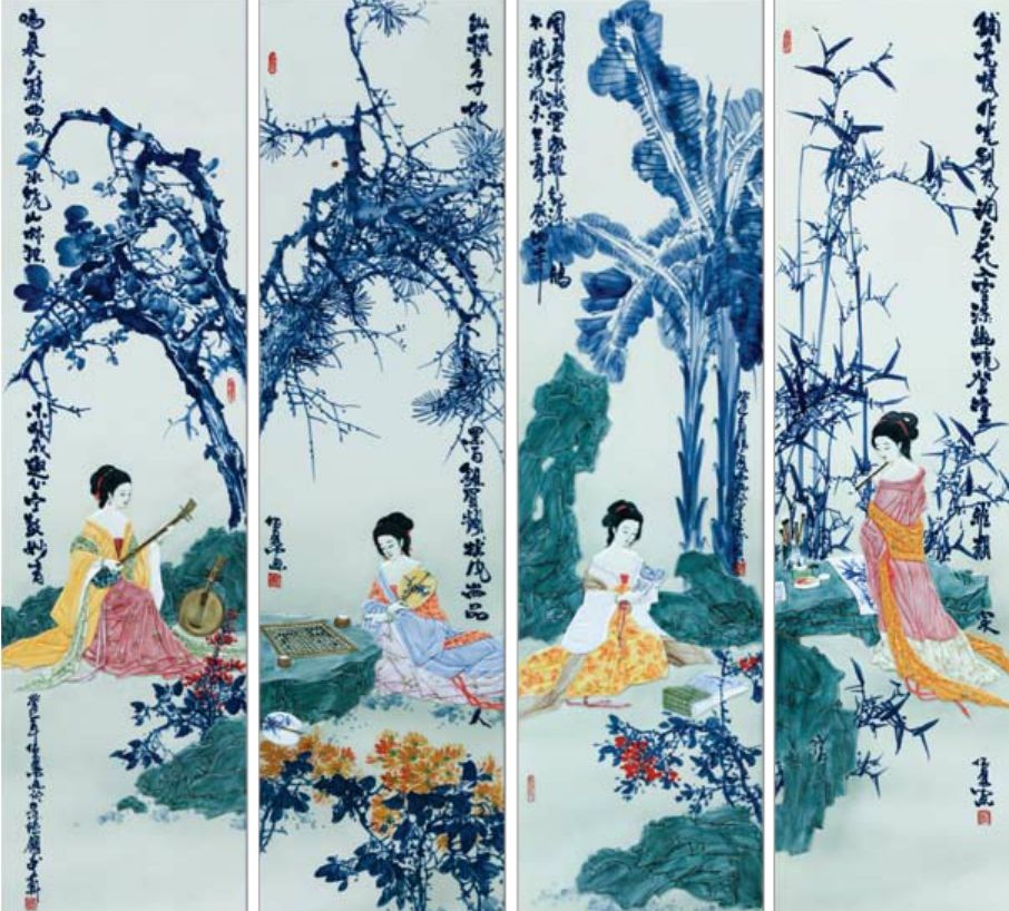 陶瓷釉下彩瓷板畫