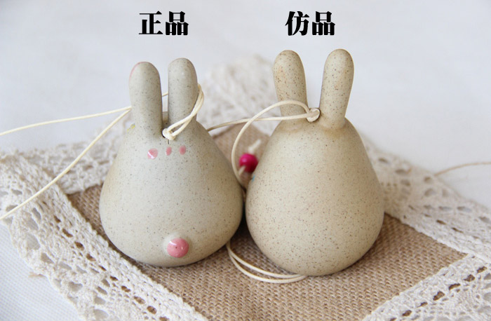 日式長耳朵兔子陶瓷風鈴批發