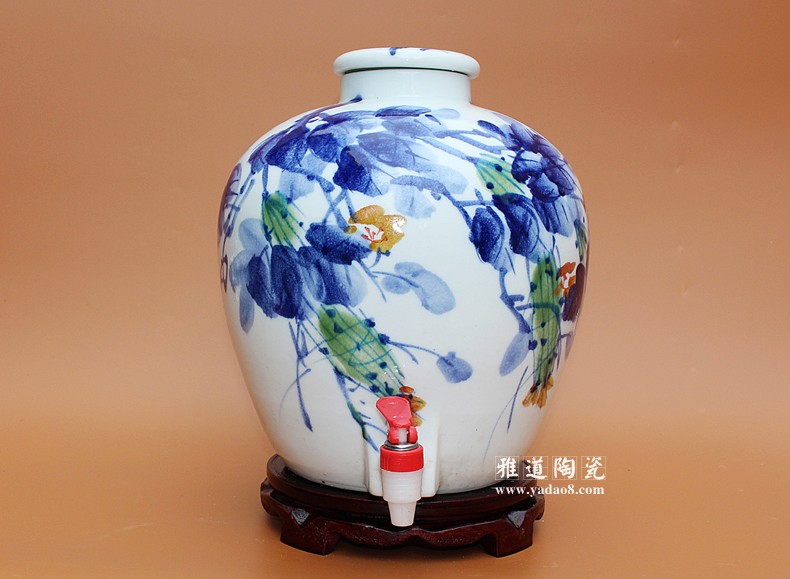 景德鎮高檔30斤藝術酒壇手繪絲絲情意