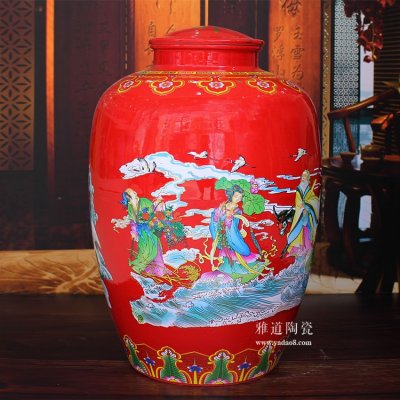 景德鎮100斤陶瓷酒壇加厚密封 八仙過海