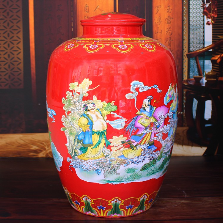 景德鎮100斤陶瓷酒壇加厚密封-背面