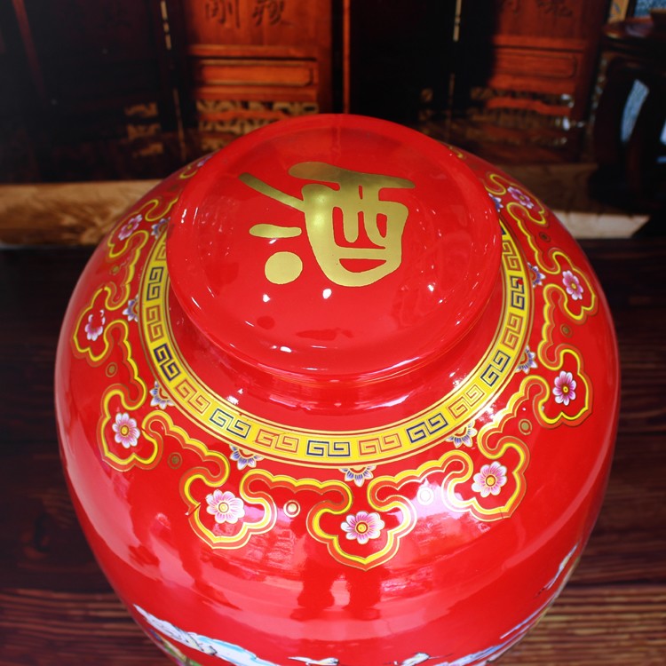 景德鎮100斤陶瓷酒壇加厚密封-蓋子