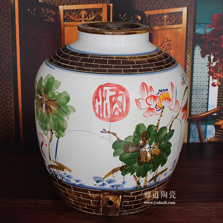 景德鎮手繪窯變清香100斤陶瓷酒壇