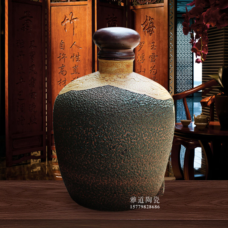 100斤仿古雕刻加厚藏酒陶瓷酒壇-窖藏款背面