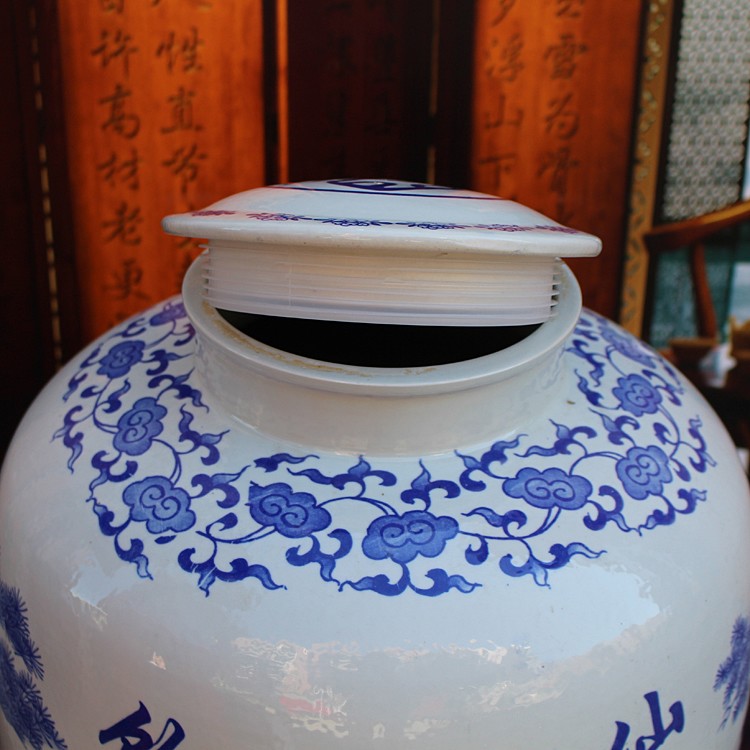 100斤景德鎮陶瓷青花酒壇-硅膠密封圈