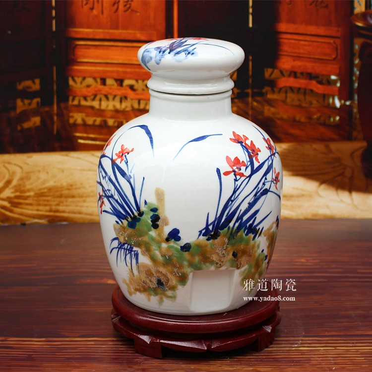 景德鎮手繪陶瓷酒壇-蘭香款