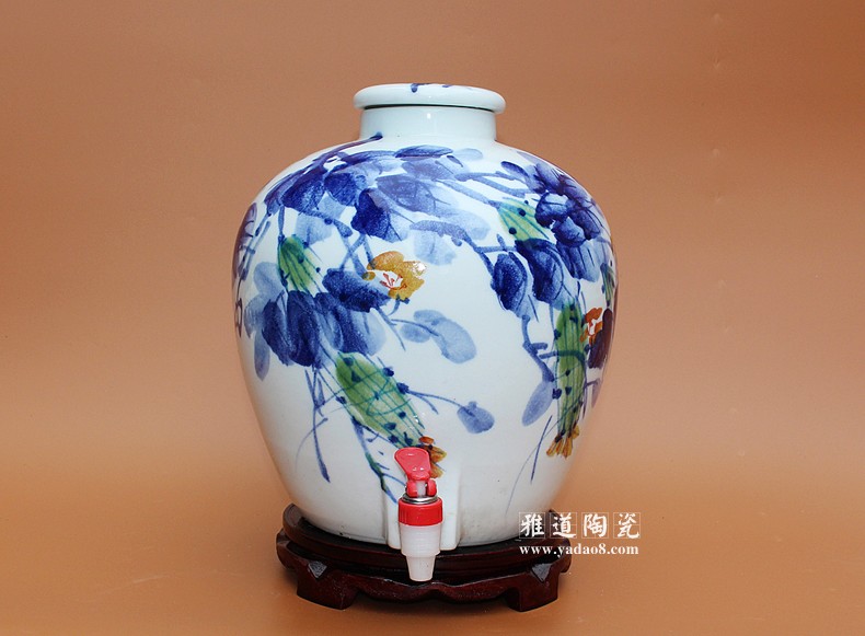 景德鎮手繪陶瓷酒壇-絲絲情意款