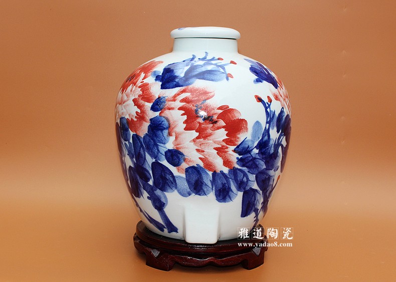 景德鎮手繪陶瓷酒壇-國色天香
