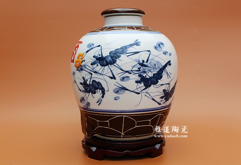 景德鎮手繪陶瓷酒壇群趣