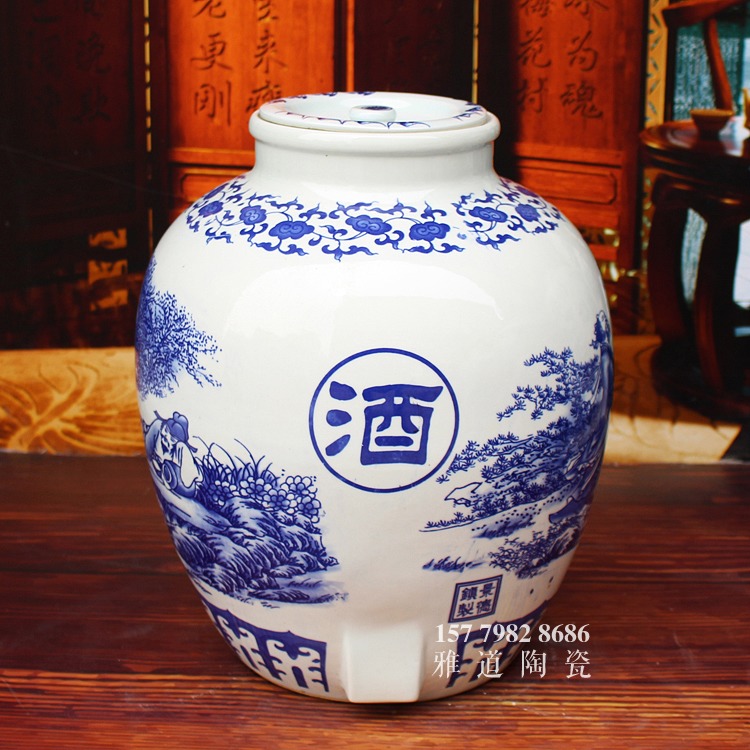青花陶瓷酒壇系列