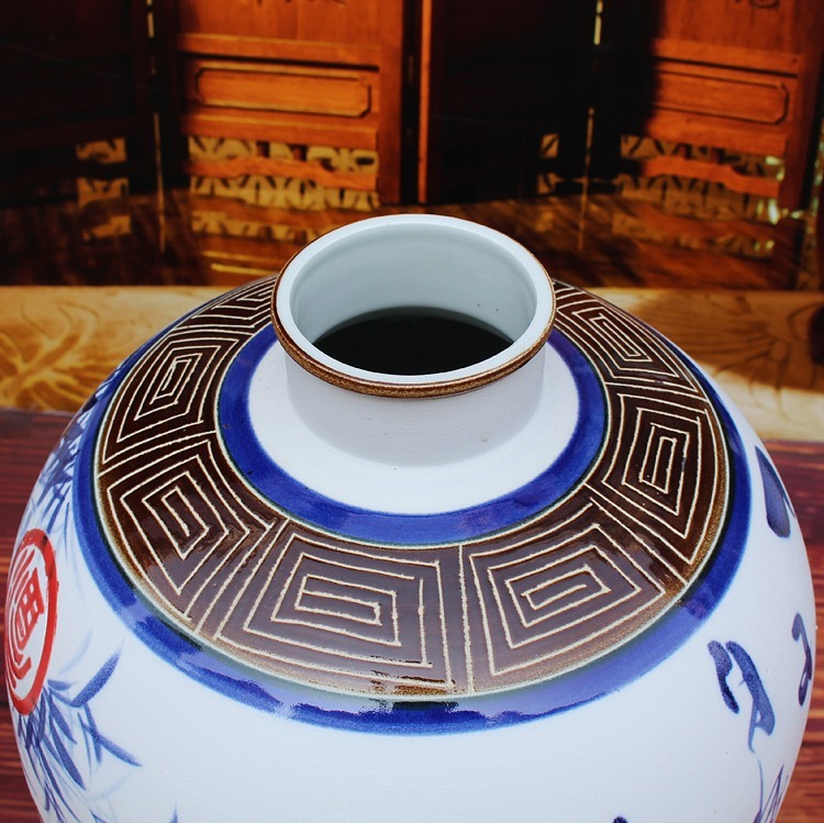 景德鎮手繪藝術陶瓷酒壇李白醉酒