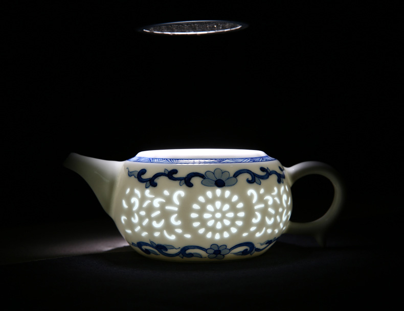景德鎮高檔手繪玲瓏陶瓷茶具套裝