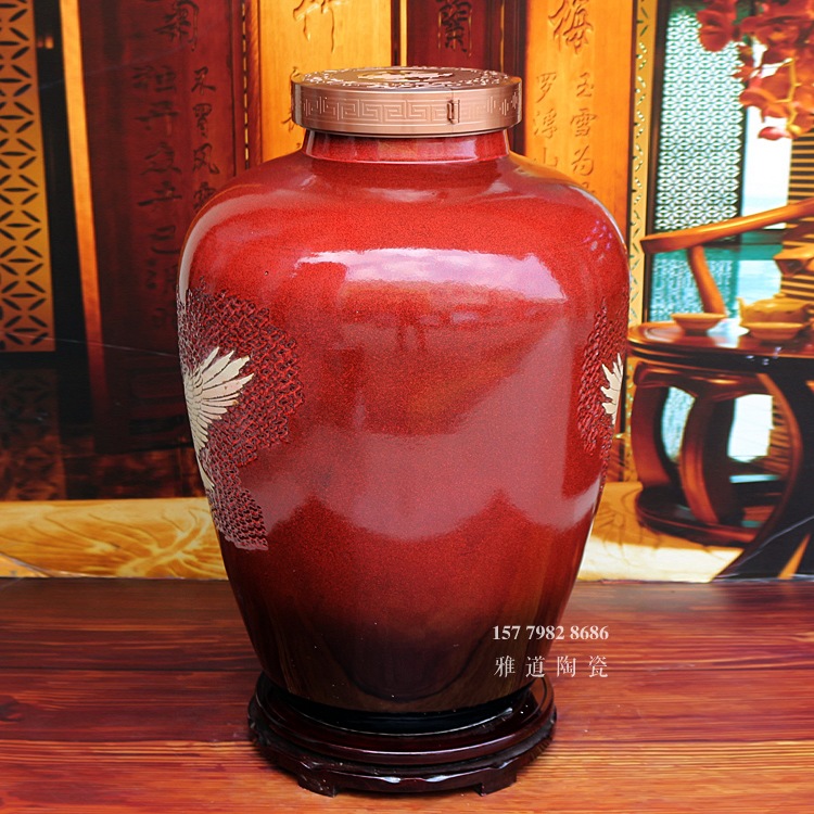 高溫窯變雕刻私藏一百斤高檔陶瓷酒壇