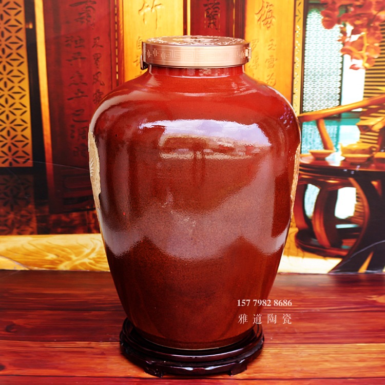 景德鎮高檔密封雕刻100斤酒壇子