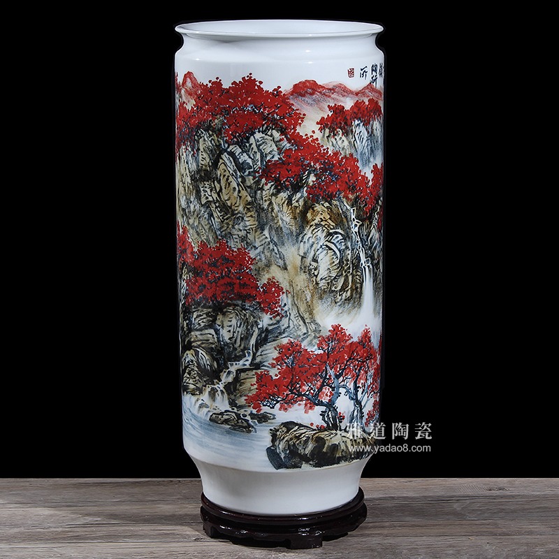 景德鎮名家王斌手繪陶瓷花瓶萬紫千紅