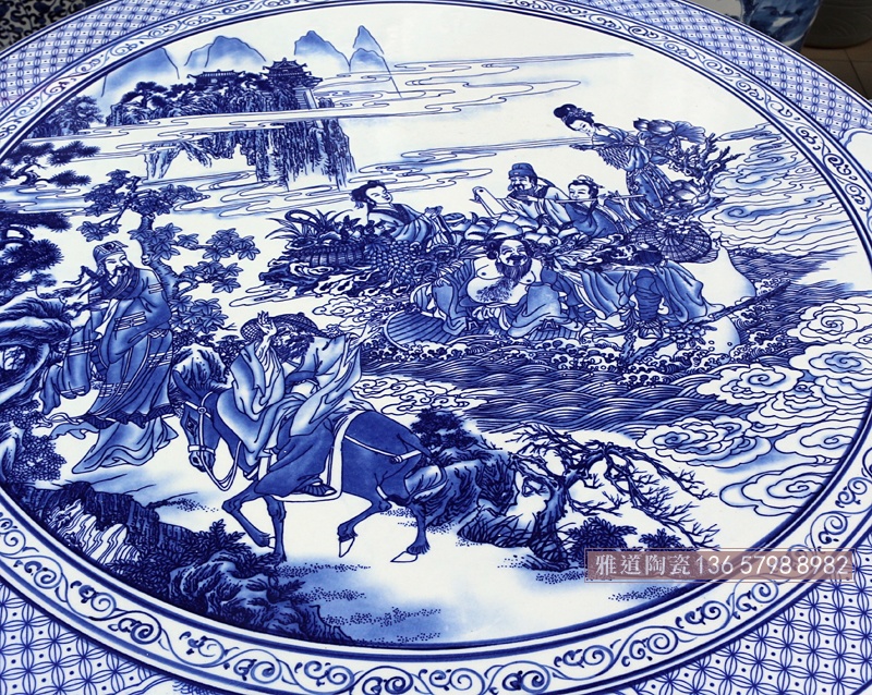 青花八仙過海陶瓷桌凳