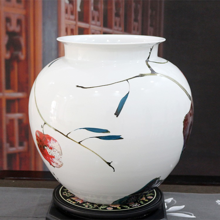 景德鎮窯變新中式陶瓷花瓶書畫缸