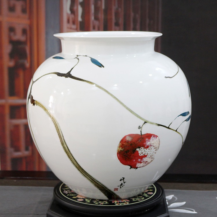 景德鎮窯變新中式陶瓷花瓶書畫缸