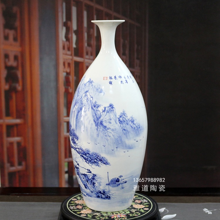 景德鎮中式藝術花瓶擺件（松溪山居）