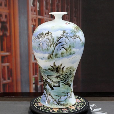 景德鎮山水陶瓷花瓶（松山會友）