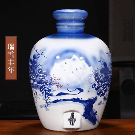 酒壇子批發50斤手繪瑞雪豐年