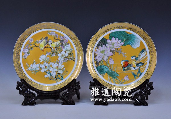 景德鎮喜上眉梢家居裝飾盤掛盤(圖1) 景德鎮喜上眉梢家居裝飾盤掛盤雙面