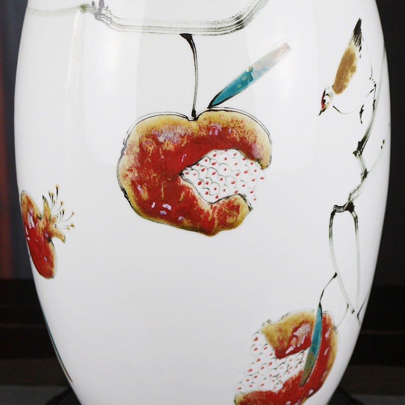 手繪新中式高溫窯變藝術花瓶