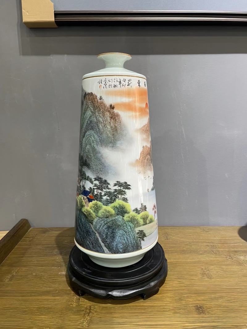 景德鎮名家手繪陶瓷花瓶（旭日東升）(圖3)