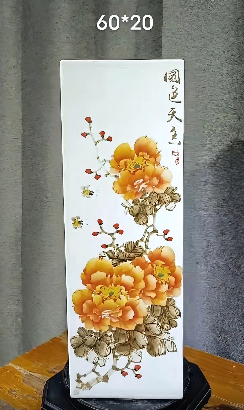 馮愛民手繪四面牡丹陶瓷花瓶（花開富貴）(圖3)