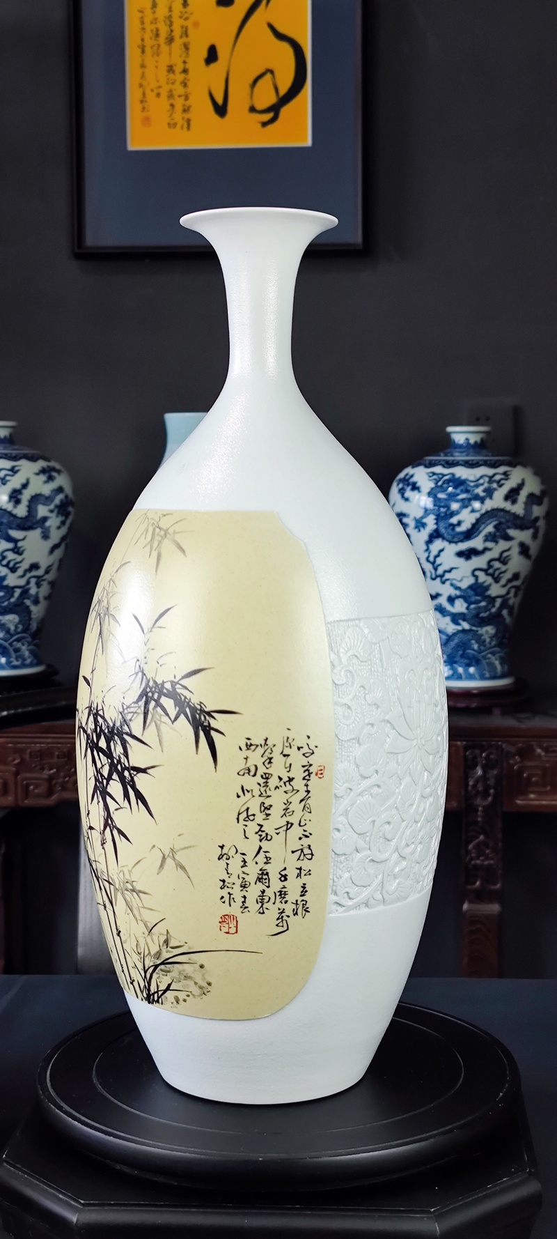 柳青松字畫陶瓷藝術花瓶（清風入懷）(圖2)