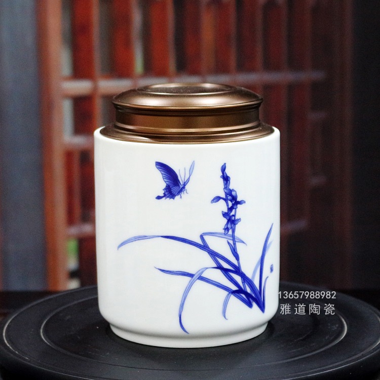景德鎮青花瓷茶葉罐圖片價格_廠家批發