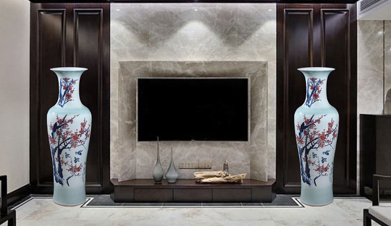 景德鎮陶瓷大花瓶手繪雙面客廳擺件