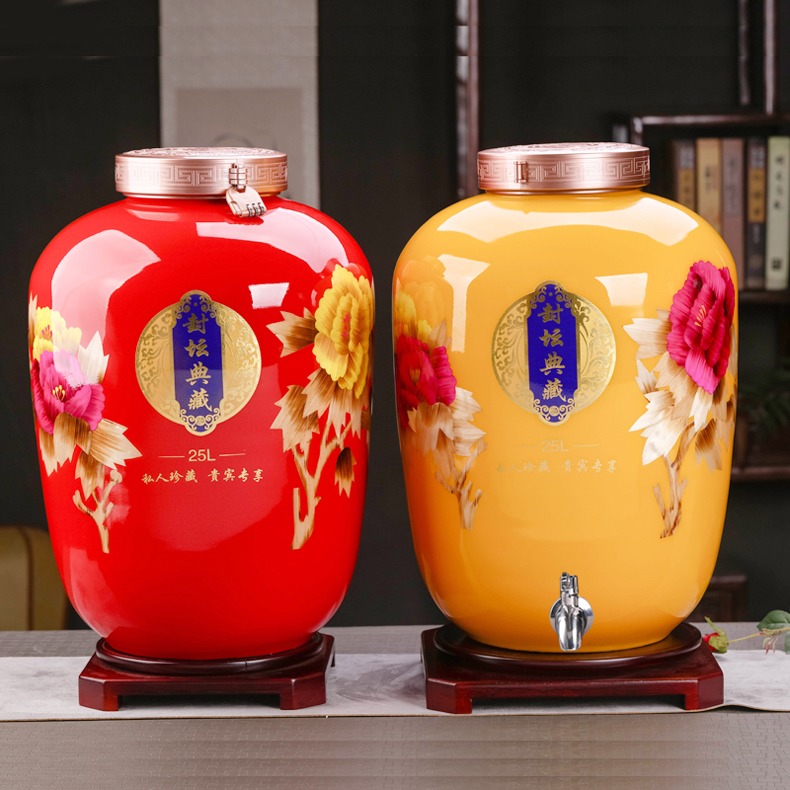 60斤麥稈畫精品陶瓷酒壇