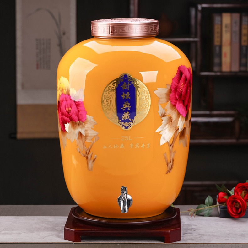 60斤麥稈畫精品陶瓷酒壇