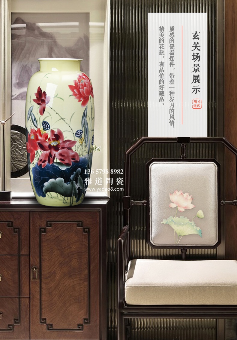 景德鎮名家手繪家居客廳裝飾陶瓷花瓶擺件