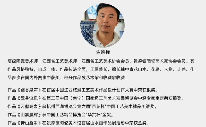 景德鎮陶瓷名家謝德標簡介